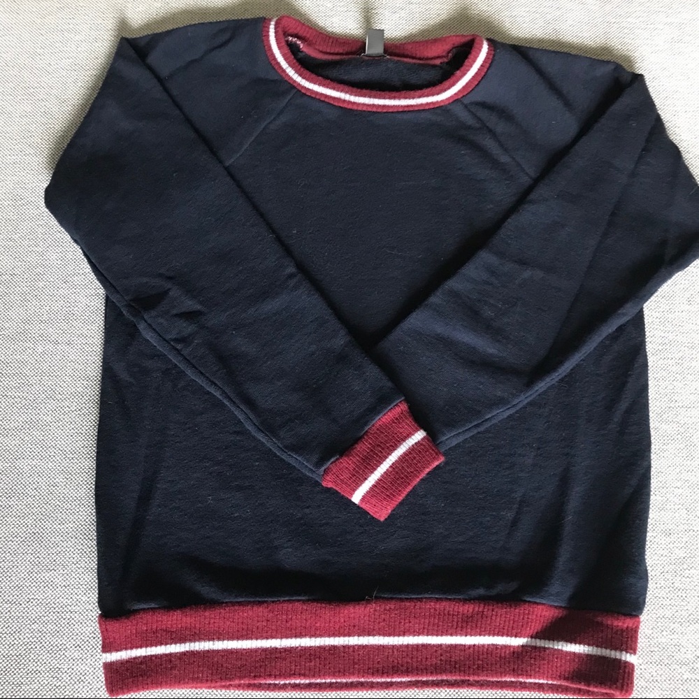 Jcrew sweatshirt with red and baby blue trims